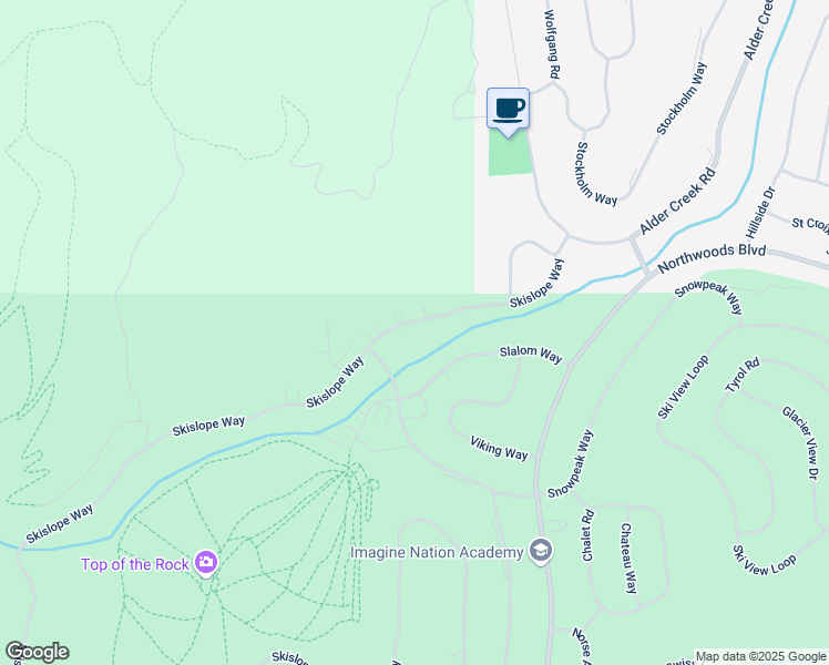 map of restaurants, bars, coffee shops, grocery stores, and more near 16752 Ski Slope Way in Truckee