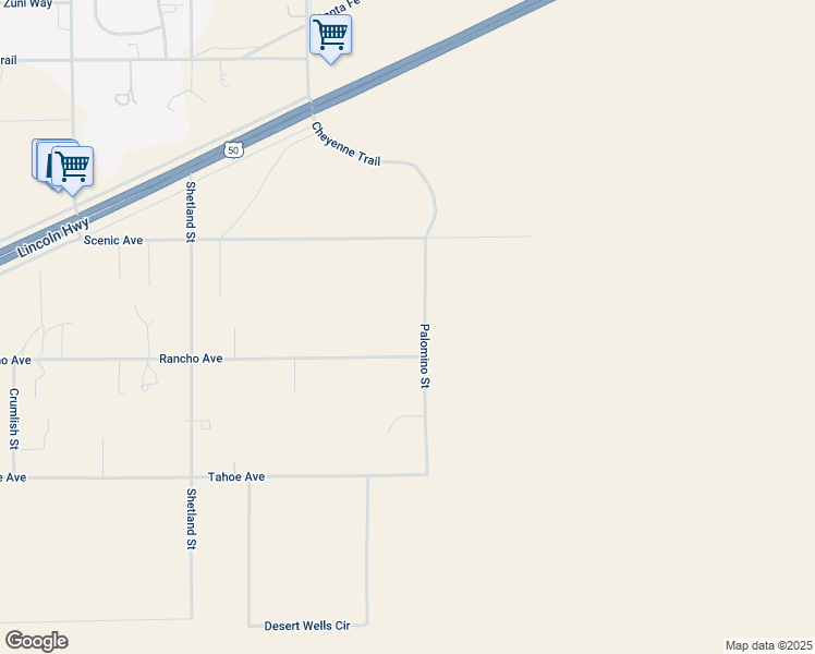 map of restaurants, bars, coffee shops, grocery stores, and more near 8100 Rancho Avenue in Silver Springs