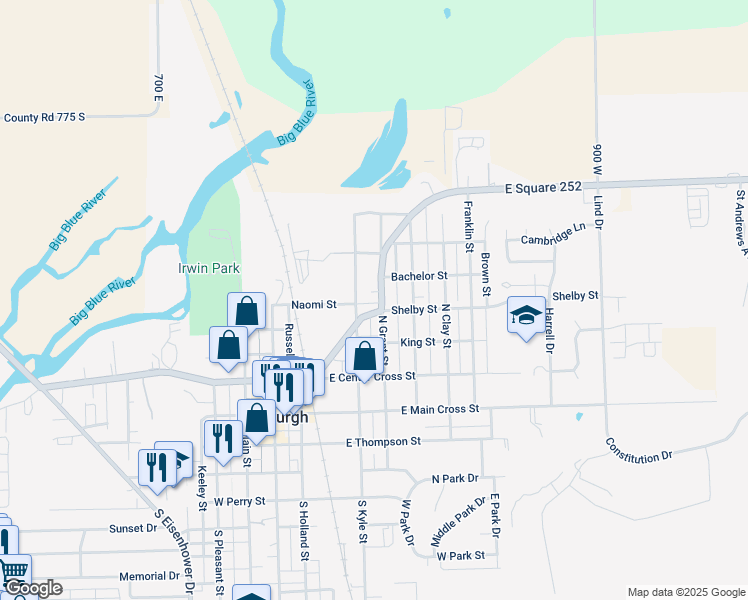map of restaurants, bars, coffee shops, grocery stores, and more near 410 North Grant Street in Edinburgh