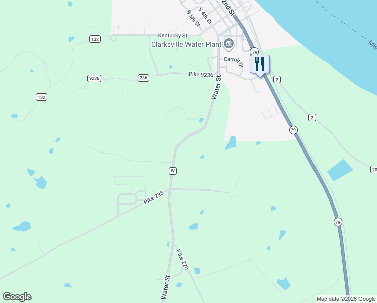 map of restaurants, bars, coffee shops, grocery stores, and more near 16093 Highway West in Clarksville
