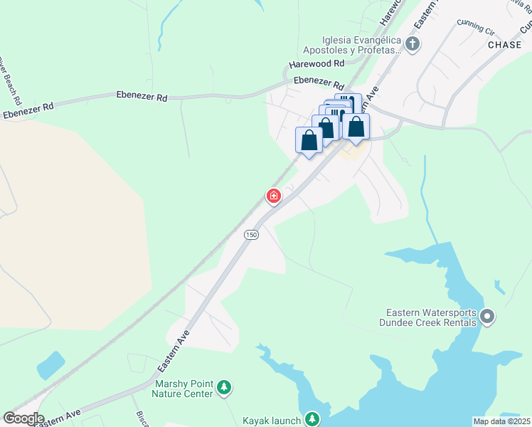 map of restaurants, bars, coffee shops, grocery stores, and more near in Chase