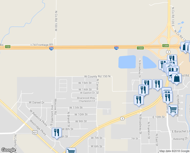 map of restaurants, bars, coffee shops, grocery stores, and more near 613 Smith Road in Greensburg