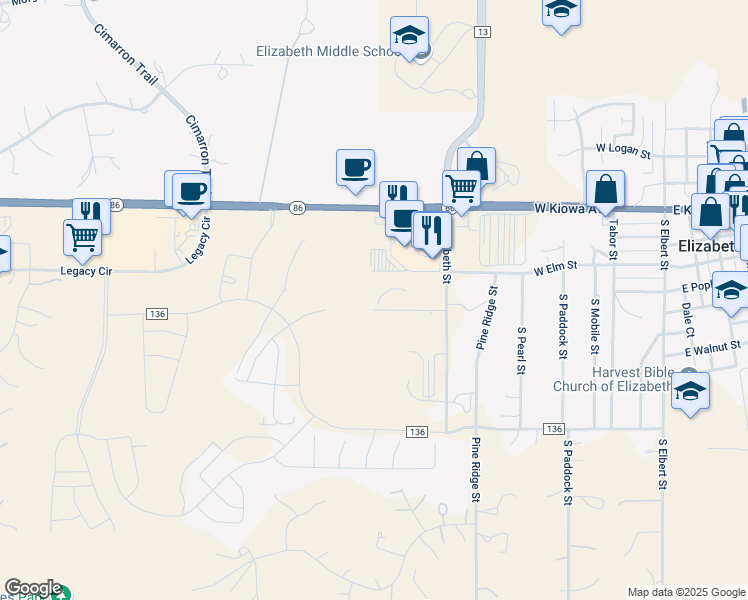 map of restaurants, bars, coffee shops, grocery stores, and more near 903 Beverly Street in Elizabeth