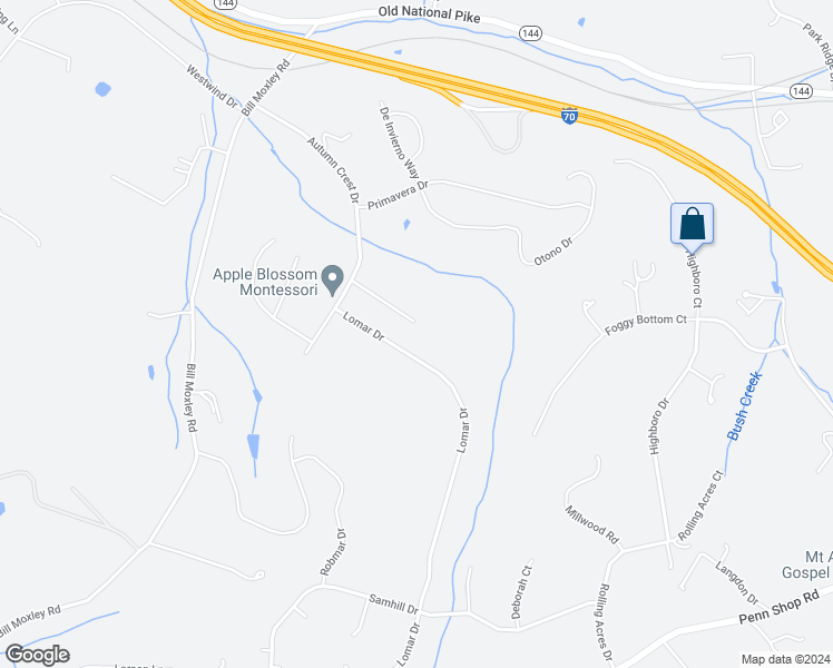 map of restaurants, bars, coffee shops, grocery stores, and more near 13587 Deer Brook Court in Mount Airy