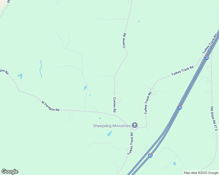 map of restaurants, bars, coffee shops, grocery stores, and more near 4590 Cramer Road in Martinsville