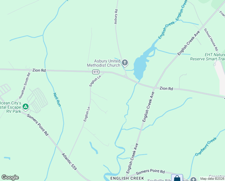 map of restaurants, bars, coffee shops, grocery stores, and more near 10 English Lane in Egg Harbor Township