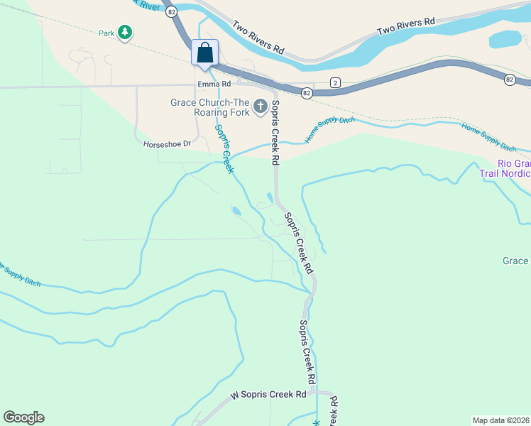 map of restaurants, bars, coffee shops, grocery stores, and more near 373 East Sopris Creek Road in Basalt