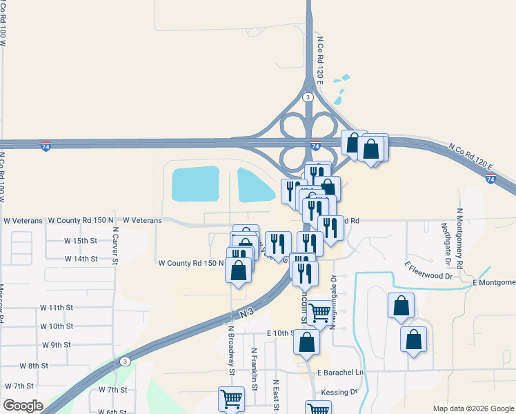 map of restaurants, bars, coffee shops, grocery stores, and more near 252 Lake Point Drive in Greensburg