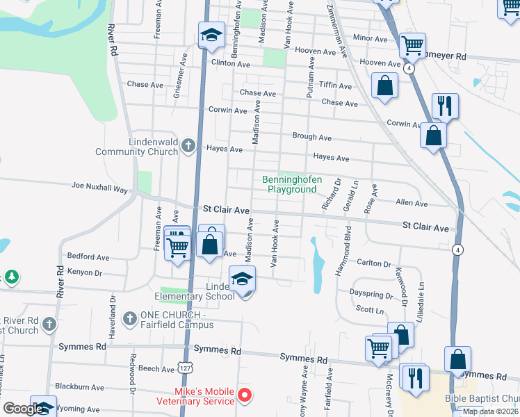 map of restaurants, bars, coffee shops, grocery stores, and more near 830 Saint Clair Avenue in Hamilton