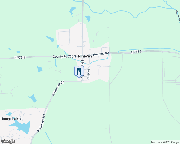 map of restaurants, bars, coffee shops, grocery stores, and more near 7927 South Street in Nineveh