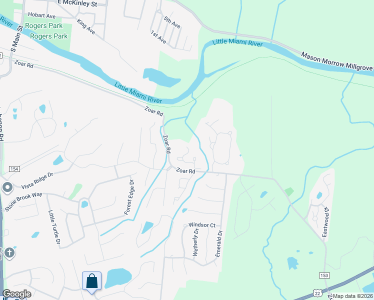 map of restaurants, bars, coffee shops, grocery stores, and more near 5217 Grants Grove in South Lebanon