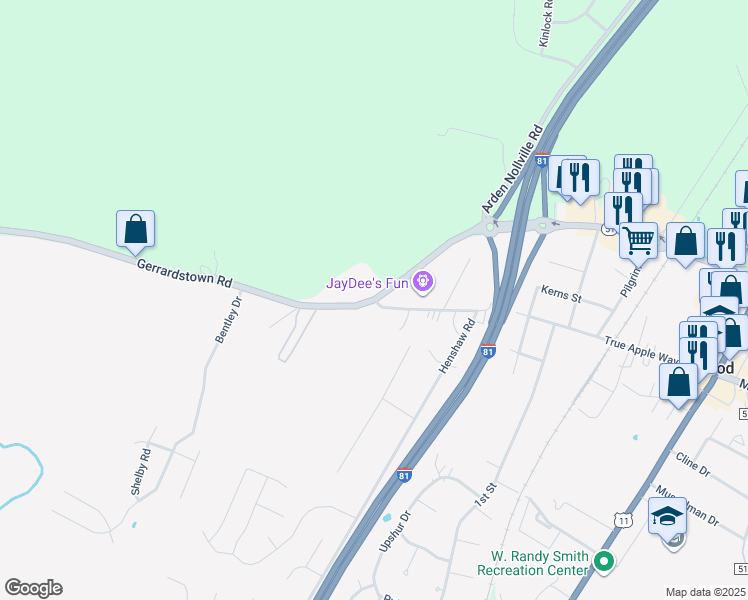 map of restaurants, bars, coffee shops, grocery stores, and more near Highway 51 in Inwood