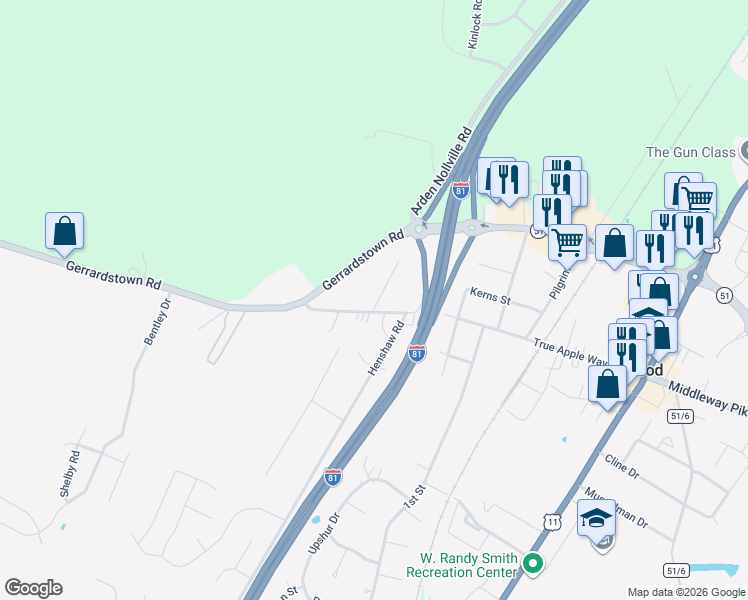 map of restaurants, bars, coffee shops, grocery stores, and more near 2266 Henshaw Road in Inwood