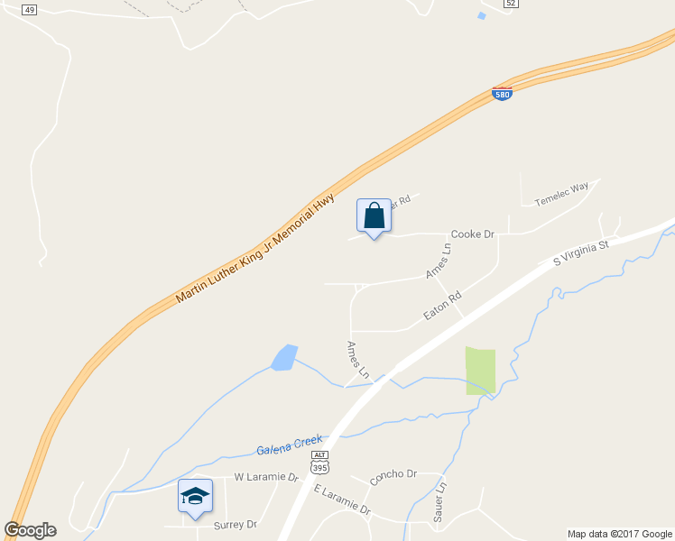 map of restaurants, bars, coffee shops, grocery stores, and more near 20995 David Drive in Reno