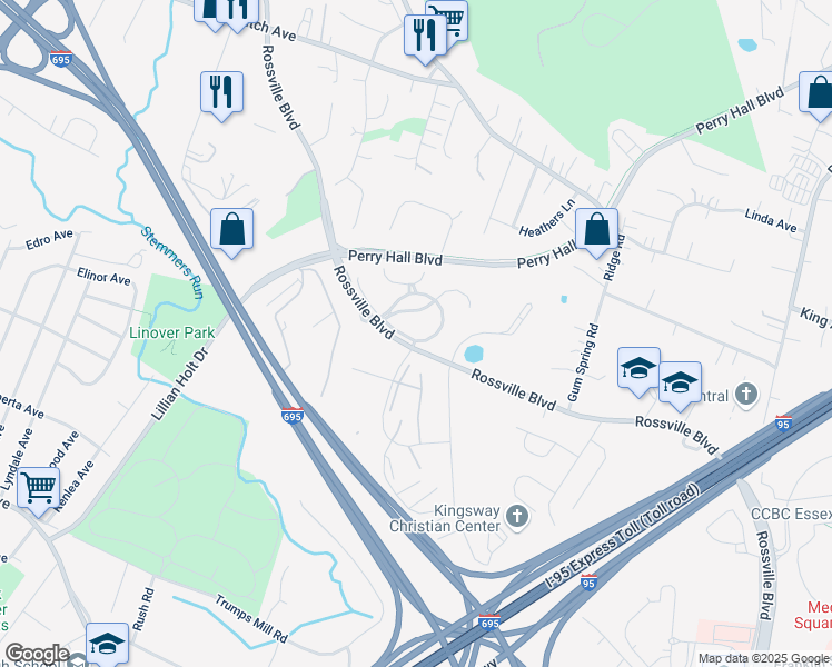 map of restaurants, bars, coffee shops, grocery stores, and more near 4604 Marielle Drive in Rosedale