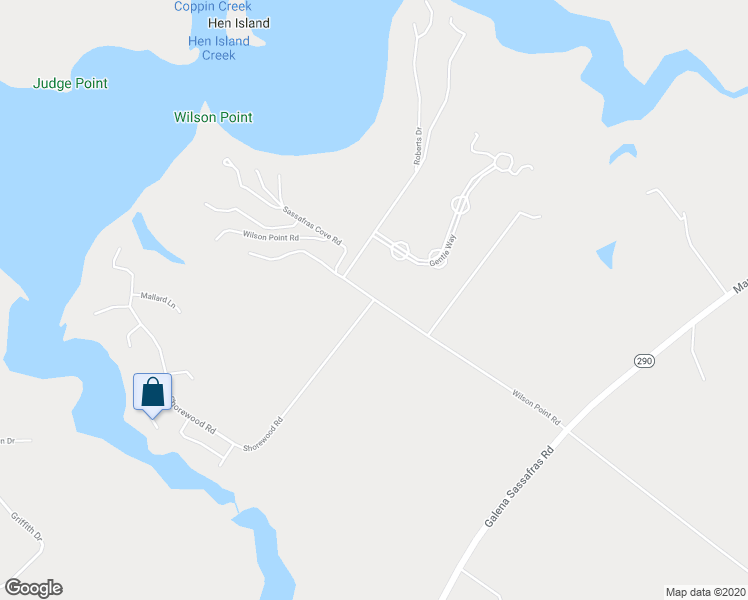 map of restaurants, bars, coffee shops, grocery stores, and more near Wilson Point Road in Galena