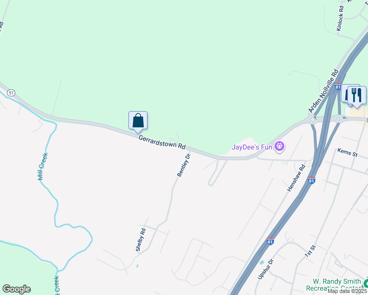 map of restaurants, bars, coffee shops, grocery stores, and more near 132 Gerrardstown Road in Inwood