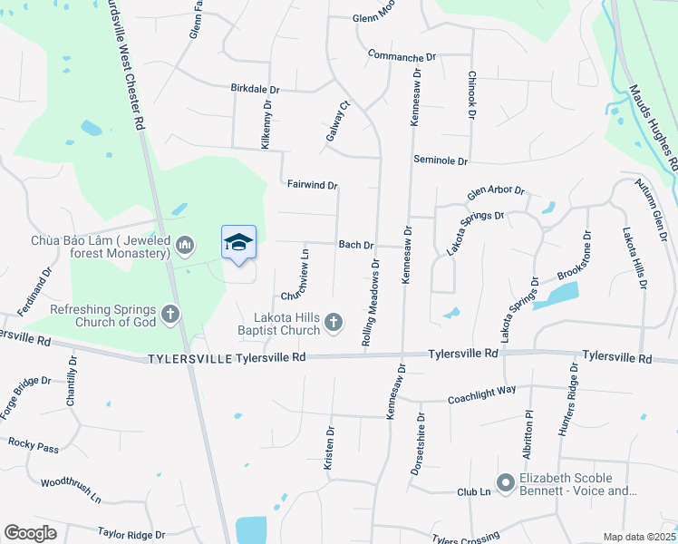 map of restaurants, bars, coffee shops, grocery stores, and more near 7696 Devonwood Drive in Butler County