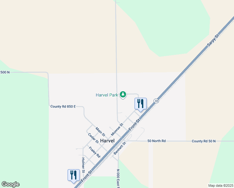 map of restaurants, bars, coffee shops, grocery stores, and more near 326 Smith Street in Harvel