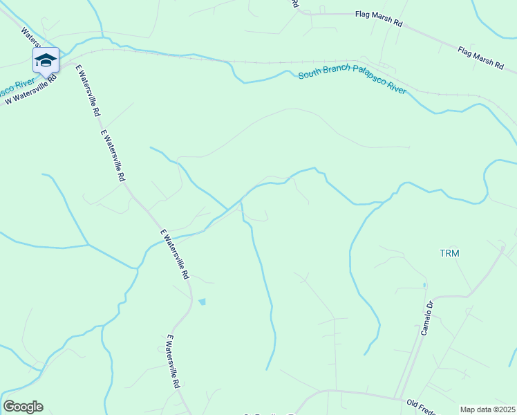 map of restaurants, bars, coffee shops, grocery stores, and more near 16555 Blooms Lane in Mount Airy