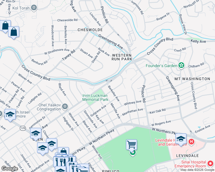 map of restaurants, bars, coffee shops, grocery stores, and more near 2713 Glen Avenue in Baltimore