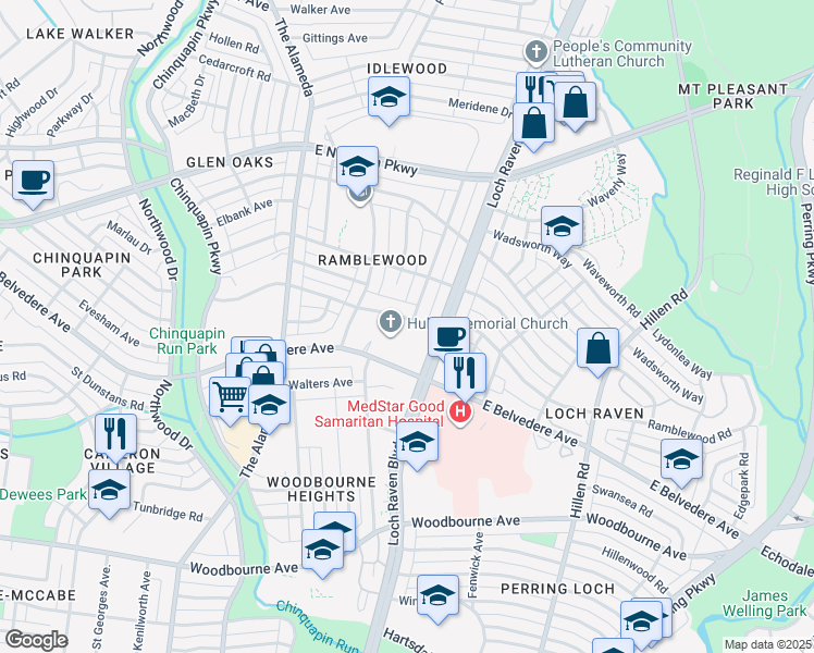 map of restaurants, bars, coffee shops, grocery stores, and more near in 