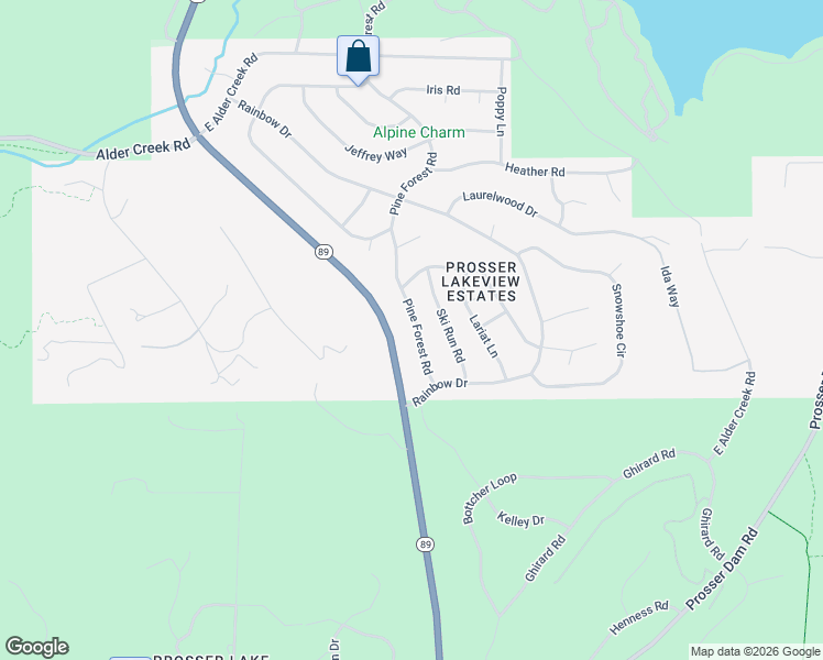 map of restaurants, bars, coffee shops, grocery stores, and more near 11972 Pine Forest Road in Truckee