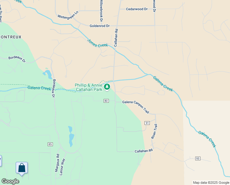 map of restaurants, bars, coffee shops, grocery stores, and more near 16038-16054 Callahan Road in Reno