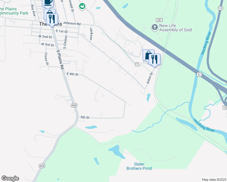 map of restaurants, bars, coffee shops, grocery stores, and more near 56 East 4th Street in The Plains