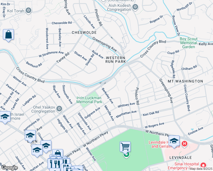 map of restaurants, bars, coffee shops, grocery stores, and more near 2705 Glen Avenue in Baltimore