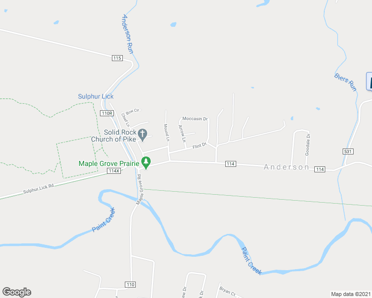 map of restaurants, bars, coffee shops, grocery stores, and more near 1 Arrow Lane in Chillicothe