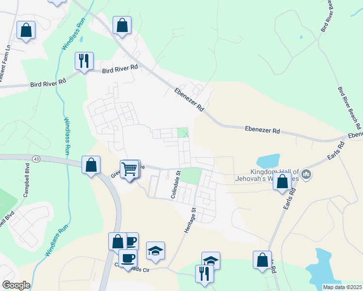 map of restaurants, bars, coffee shops, grocery stores, and more near 641 Colindale Street in Baltimore