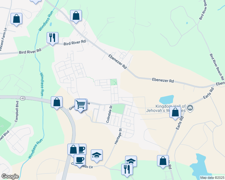 map of restaurants, bars, coffee shops, grocery stores, and more near 641 Colindale Street in Baltimore