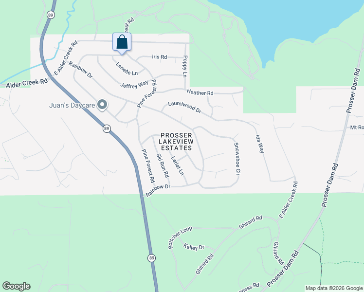 map of restaurants, bars, coffee shops, grocery stores, and more near Whitetail Lane in Truckee