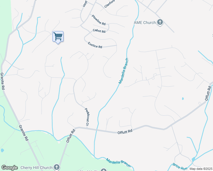 map of restaurants, bars, coffee shops, grocery stores, and more near 9605 Mendoza Road in Randallstown