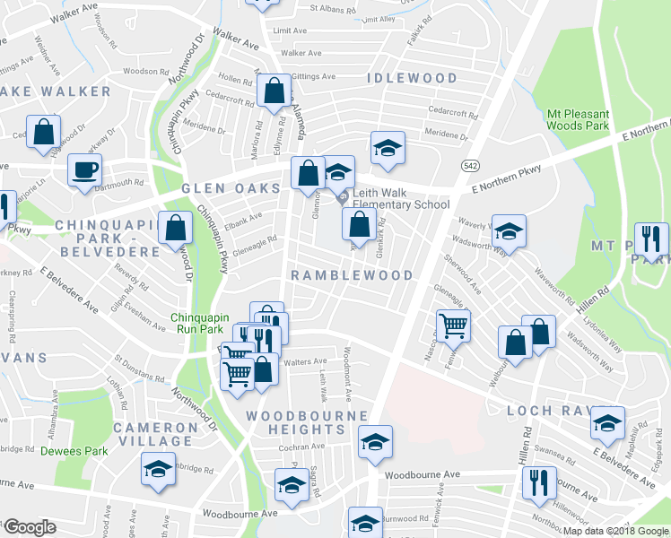 map of restaurants, bars, coffee shops, grocery stores, and more near 1246 Glenhaven Road in Baltimore