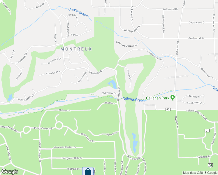 map of restaurants, bars, coffee shops, grocery stores, and more near 6573 Champetre Court in Reno