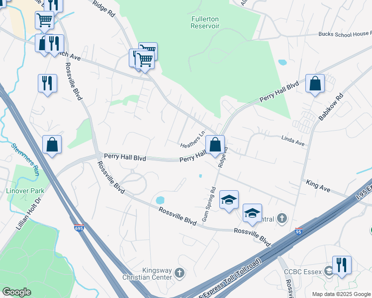 map of restaurants, bars, coffee shops, grocery stores, and more near 7726 Heathers Lane in Nottingham