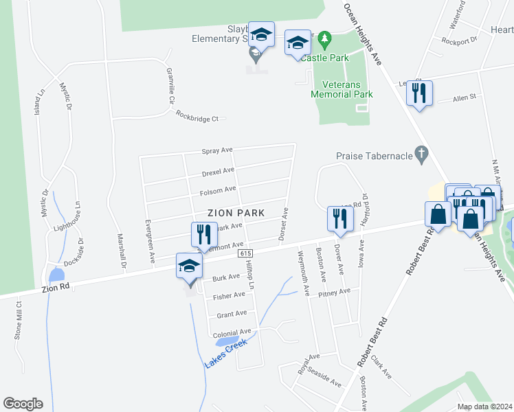 map of restaurants, bars, coffee shops, grocery stores, and more near 305 Ohio Avenue in Egg Harbor Township
