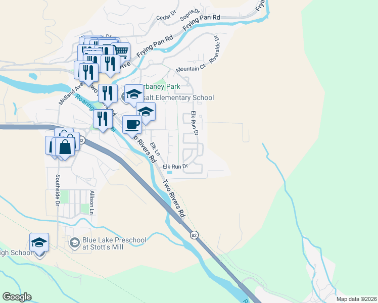 map of restaurants, bars, coffee shops, grocery stores, and more near 2001 Arbor Park Drive in Basalt