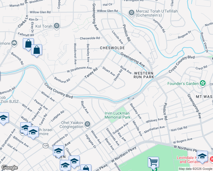 map of restaurants, bars, coffee shops, grocery stores, and more near 2802 Steele Road in Baltimore