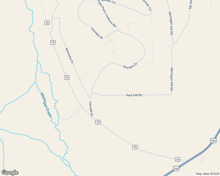 map of restaurants, bars, coffee shops, grocery stores, and more near 116 Red Hill Road in Fairplay