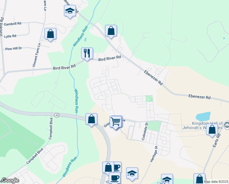 map of restaurants, bars, coffee shops, grocery stores, and more near 10911 Beckenham Street in Baltimore