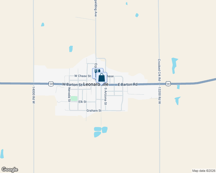 map of restaurants, bars, coffee shops, grocery stores, and more near 251-299 East Barton Road in Leonardville