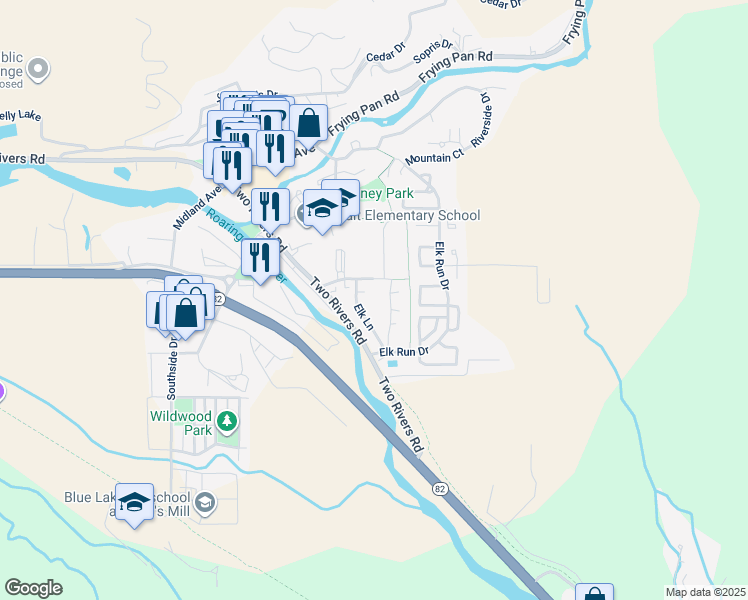 map of restaurants, bars, coffee shops, grocery stores, and more near 1204 Devon Court in Basalt