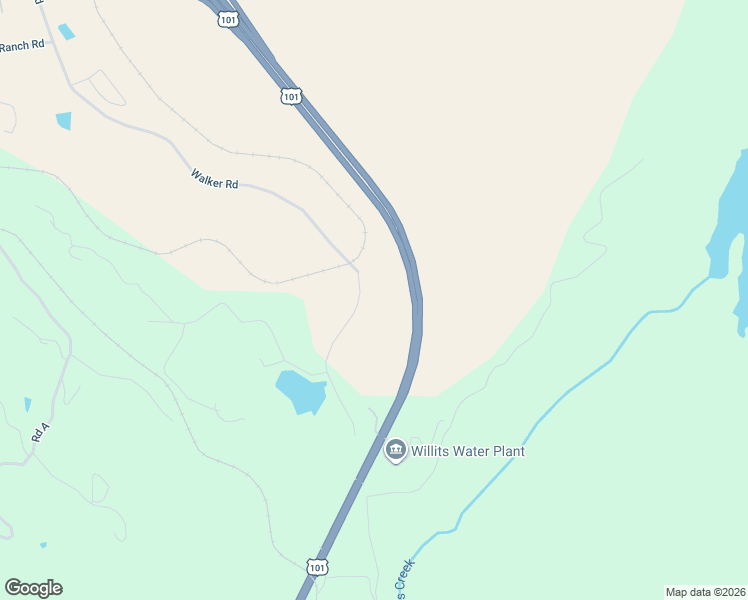 map of restaurants, bars, coffee shops, grocery stores, and more near 18300 Walker Road in Willits