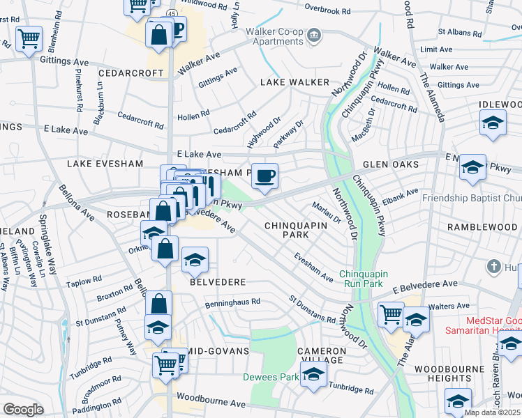 map of restaurants, bars, coffee shops, grocery stores, and more near 803 Reverdy Road in Baltimore