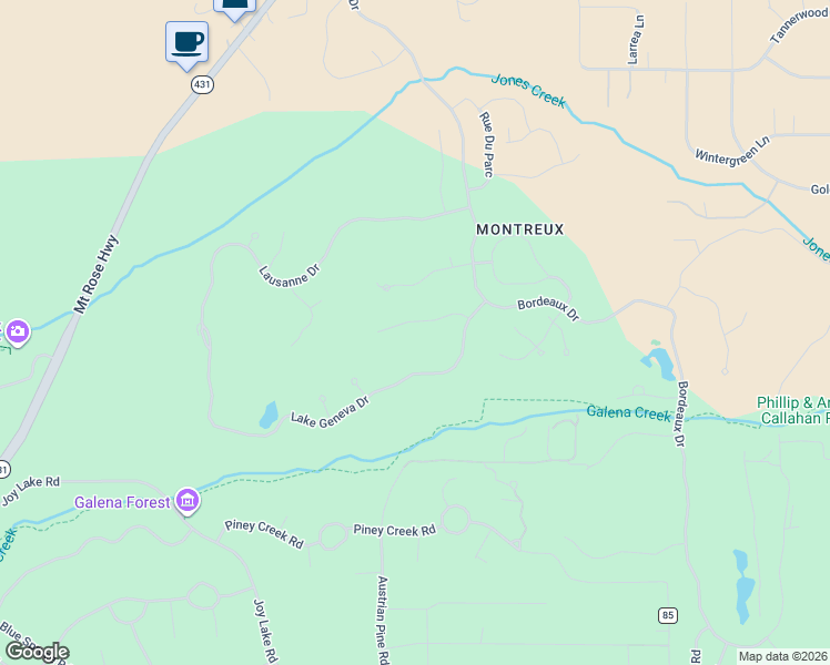 map of restaurants, bars, coffee shops, grocery stores, and more near 5900 Chambery Circle in Reno