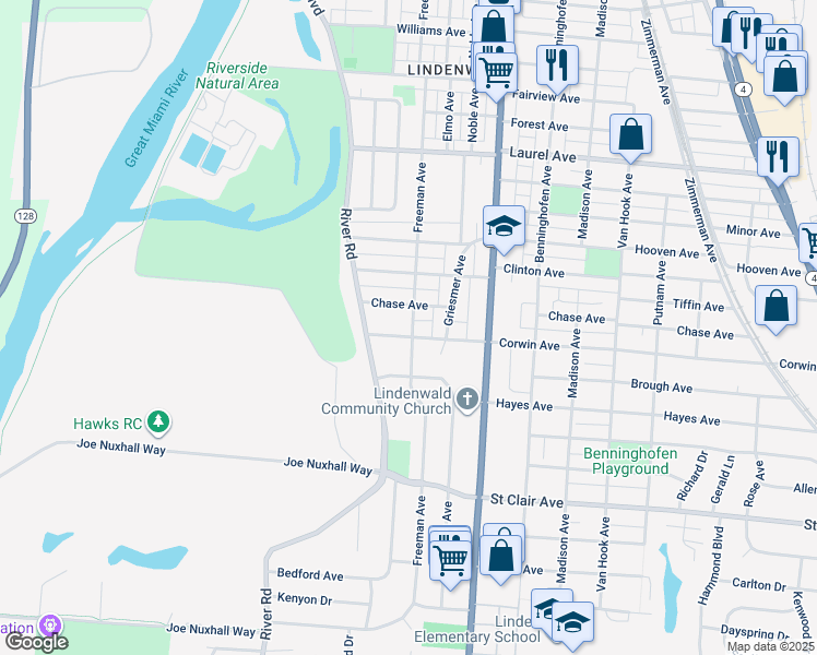 map of restaurants, bars, coffee shops, grocery stores, and more near 336 Corwin Ave in Hamilton
