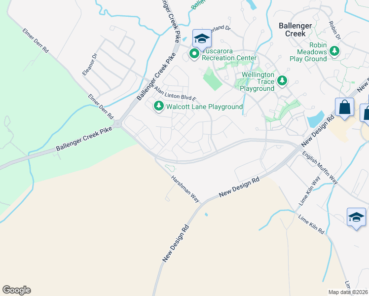 map of restaurants, bars, coffee shops, grocery stores, and more near 4651 Calisto Way in Frederick